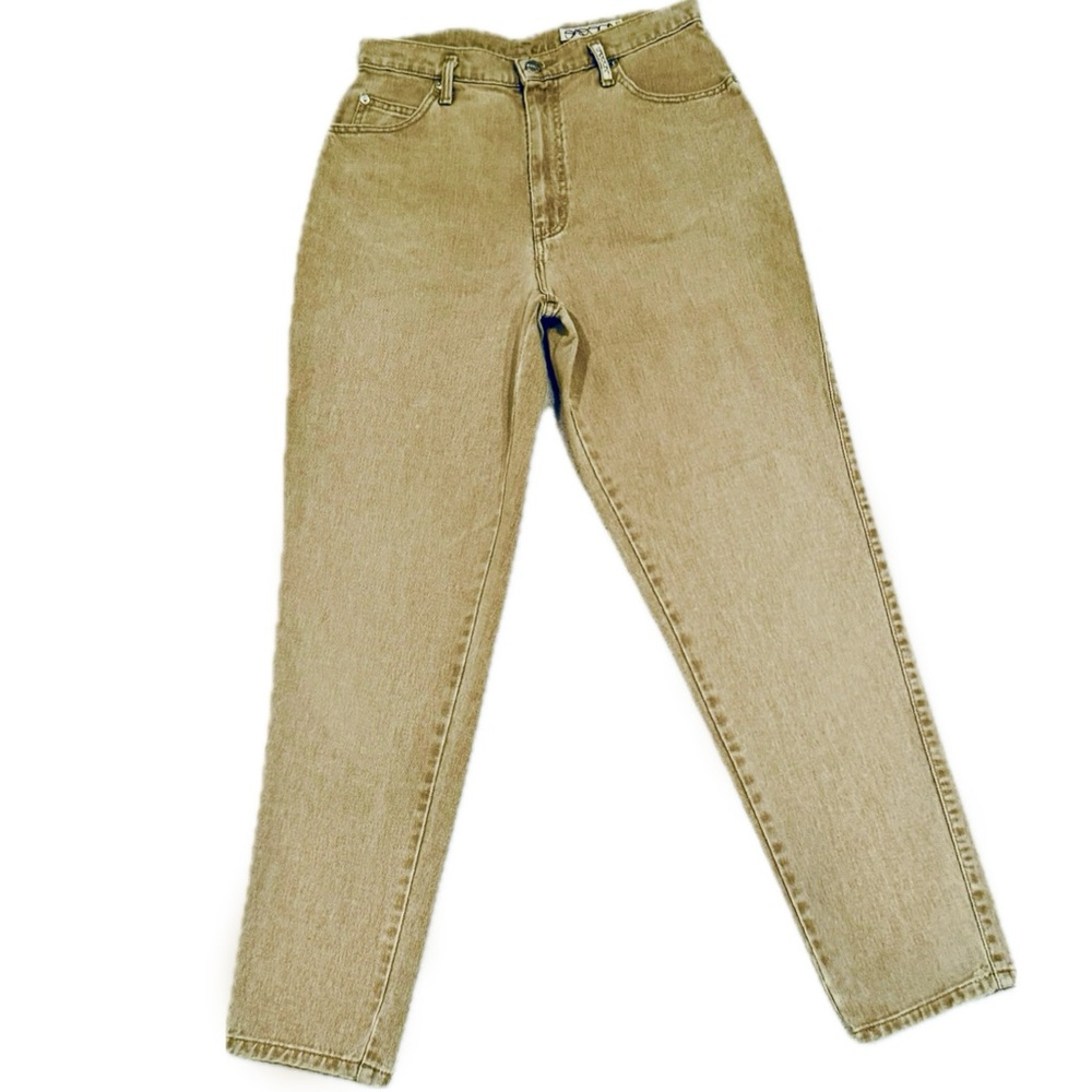 SASSON Vintage 80s Dark Khaki High-Rise Tapered Jeans Western | Sz 13/14‎